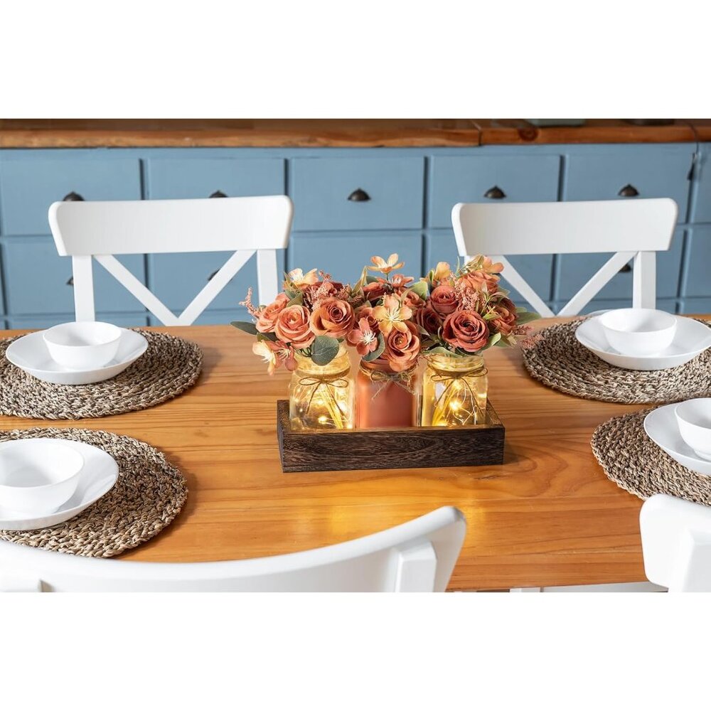 Mason Jar Lights Centerpiece Table Decorations for Dining Room Farmhouse Coffee - Picture 6 of 7